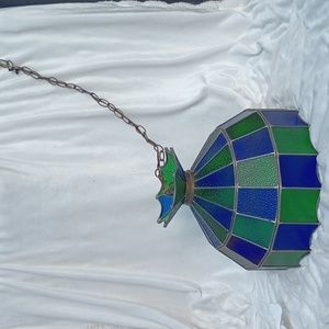A vintage stained glass hanging lights